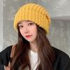 Large Head Circumference Knitted Hat Women's Winter Woolen Hat Autumn and Winter Warm Confinement Hat Versatile Cold Hat Face Small Pile Hat