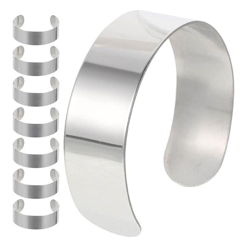 

AEE2-8Pcs Wrist Corsage Cuffs, Bracelet Blanks For Jewelry Making DIY Custom Bracelets Handmade Bracelets серебряный
