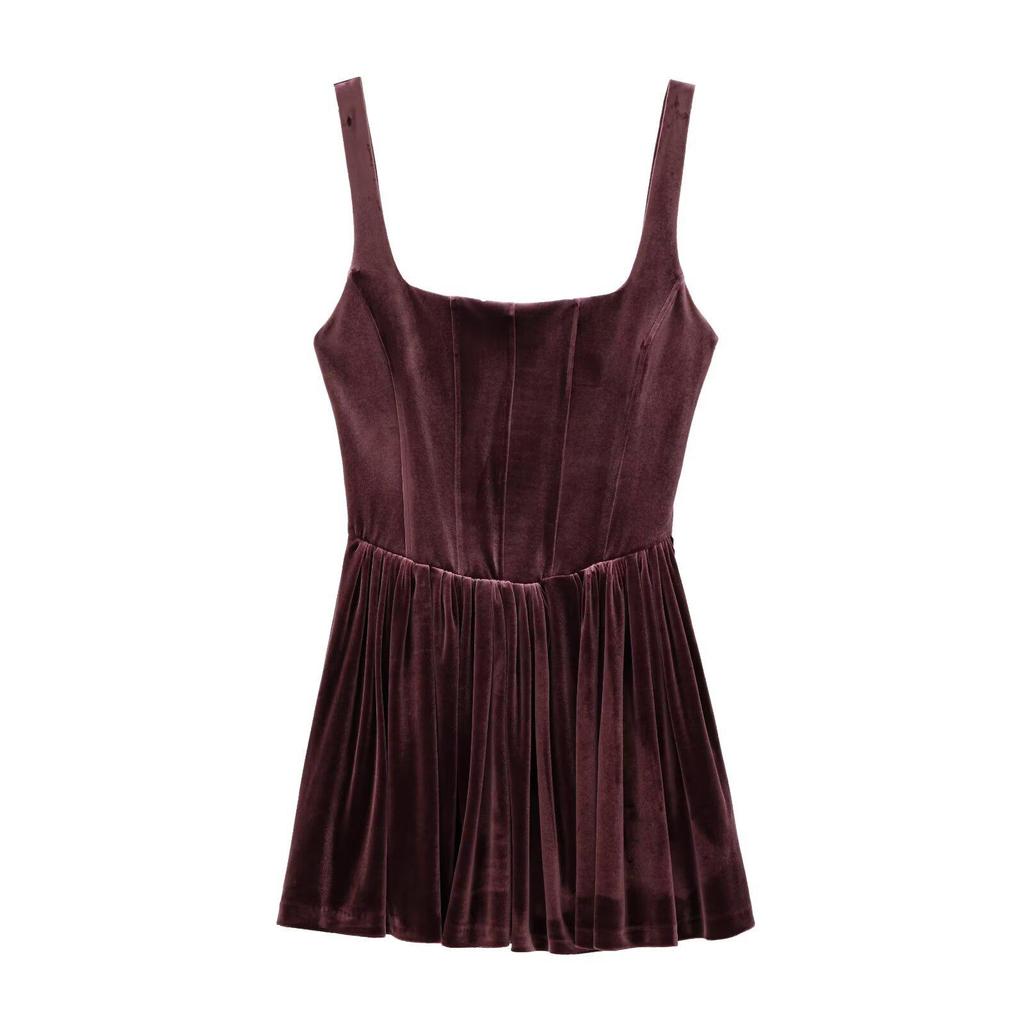 European & American Style Women's Velvet Bodycon Bustier Dress - Fashionable and Versatile Hot Seller