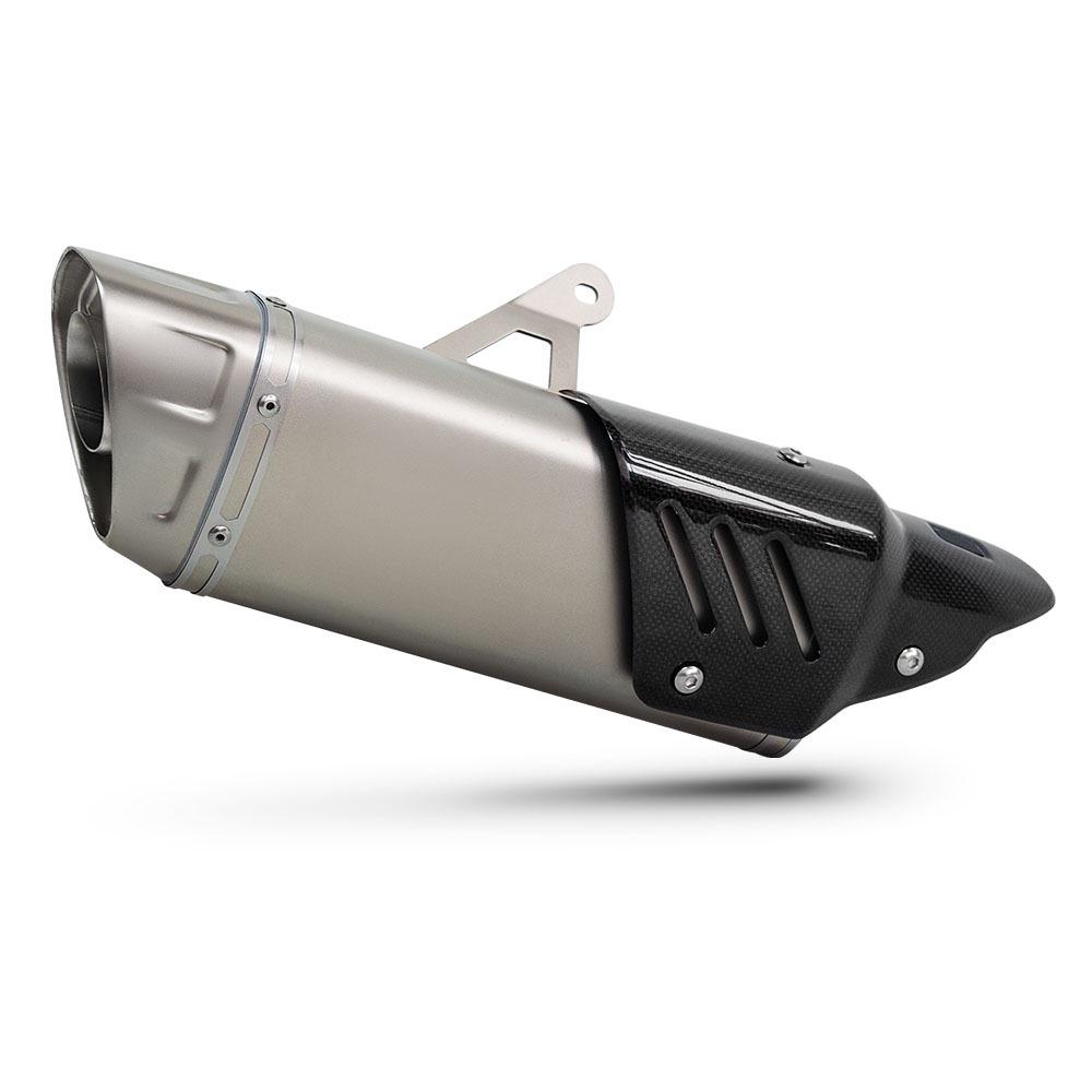 R7 Stainless Steel Motorcycle Scooter Exhaust with Carbon Cover, 51MM
