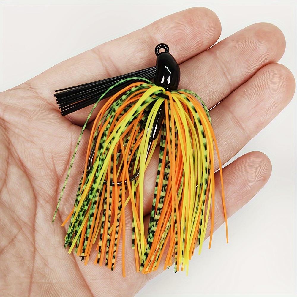 Silicone Fishing Skirt Baits - Weedless Football Jig Head, Mixed Colors, Hunting & Fishing Tackle