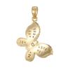 Colorful Zircon Butterfly Pendant - Gold-Plated Copper Charm with Diamond Detailing