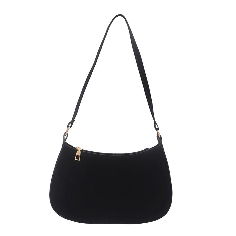 New handbag bag women s new texture niche retro underarm bag versatile work commuter shoulder bag чёрный