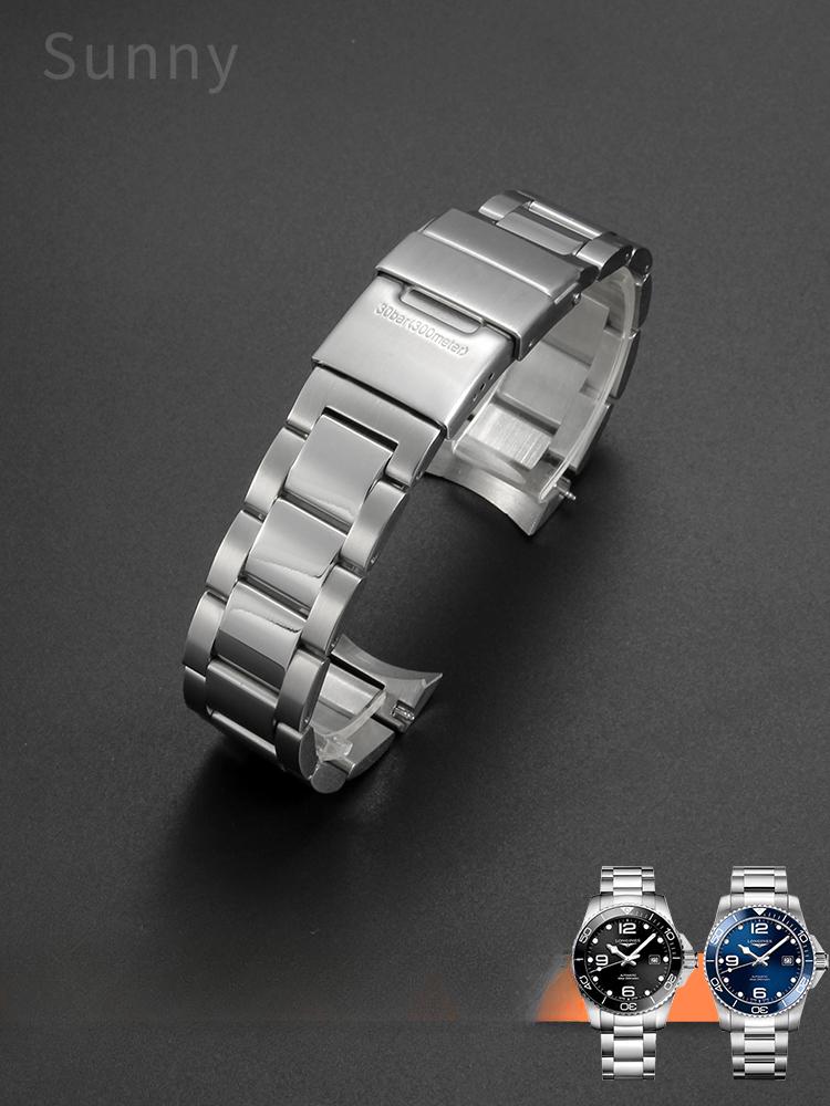 Per Longines Conquest Cinturino da immersione anallergico 21mm L3.781.4 Fibbia pieghevole Uomo L3.782.4 L3.740 con cinturino di ricambio