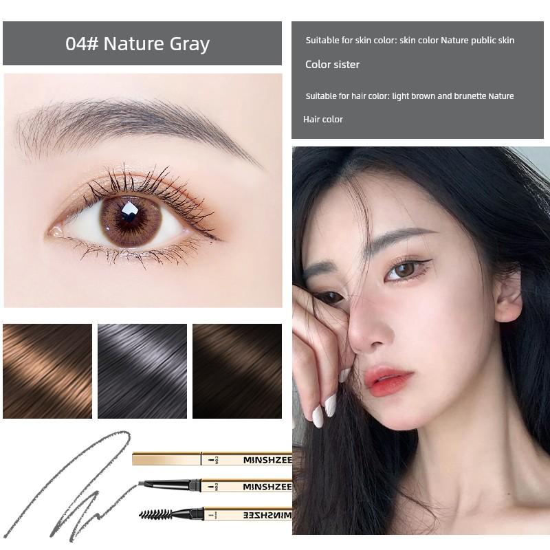 3 | Small Gold Bar Eyebrow Pencil Waterproof Long Lasting Fadeless Sweat-Proof Extremely Fine Nature Vivid Female Beginner Official Authentic Products