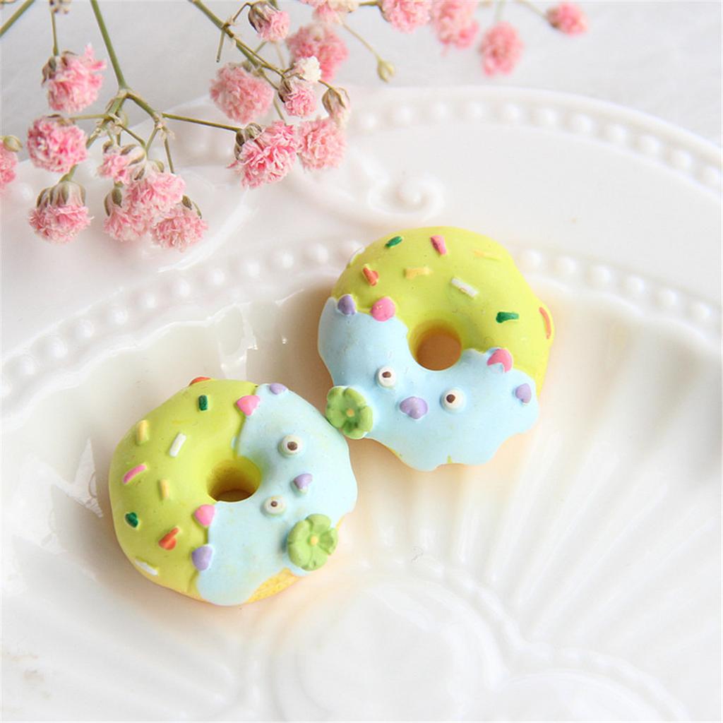 CH10 5Pcs Cartoon Polychrome Mini Donut Beads Jewelry Bulk Beads Make Bracelets DIY Pacifier Chain Jewelry Material Accessories