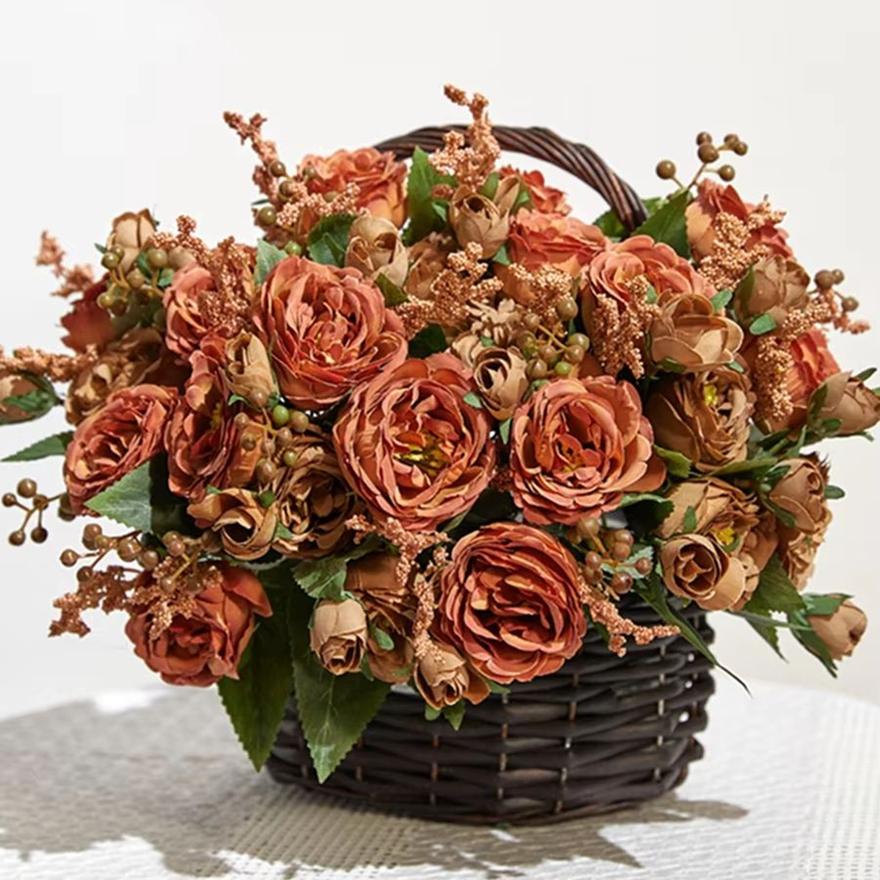 Artificial Flower Silk Peony Rose Home Room Vase Outdoor Yard Garden Festival Table Decor DIY Wedding Bridal Bouquet Hotsale Diy
