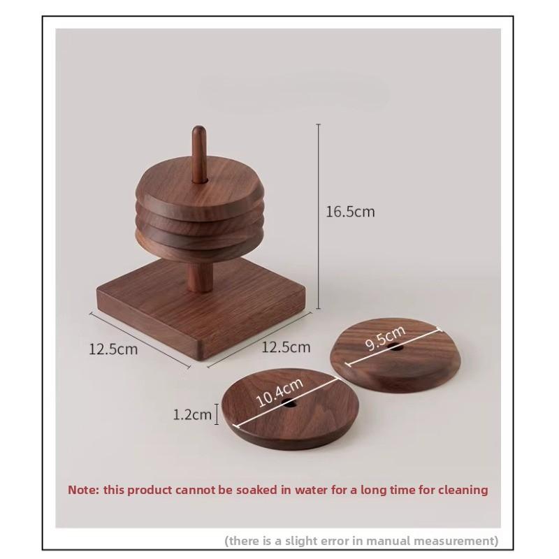 Black Walnut Solid Wood Coaster Thermal Insulation Wooden Coaster Household Anti-scalding Products Creative Decorative Ornament