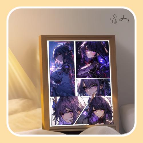 Light Painting Genshin Impact Figure Ganyu Hutao Yoimiya Night Lamp