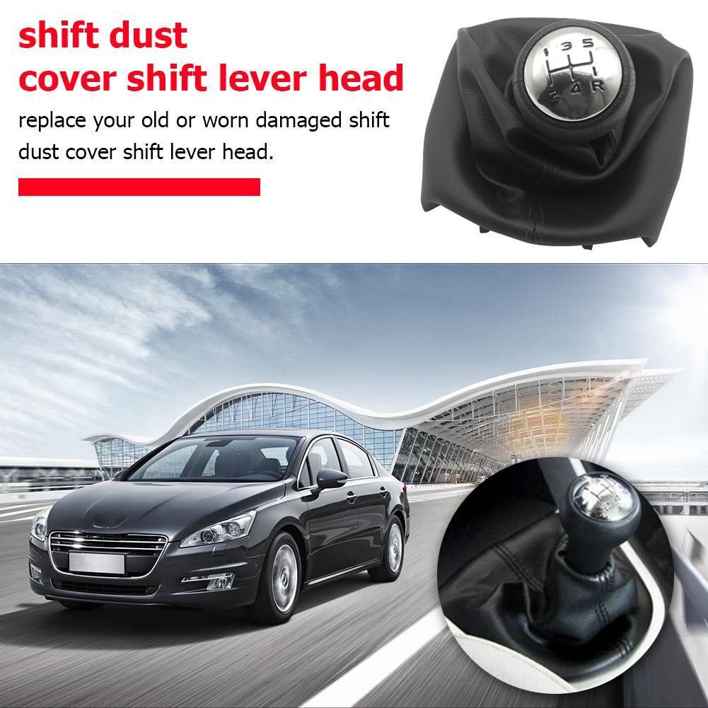 Buy 5 Speed Gear Shift Knob Shifter Boot for Peugeot 307 207 Citroen C3