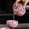 Fenru Hydrangea Tea Set, Hand-held Pottery Teapot From Ru Kiln, New Style with Exquisite Patterns, 1 Teapot and 2 Tea Cups