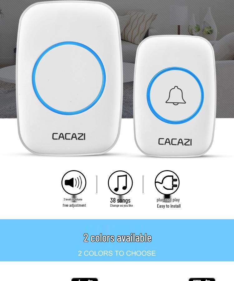 A10 Wireless Long-Range Home Doorbell with Multiple Call Bells and Elderly Pager, Compatible with EU, US, and UK Standards.