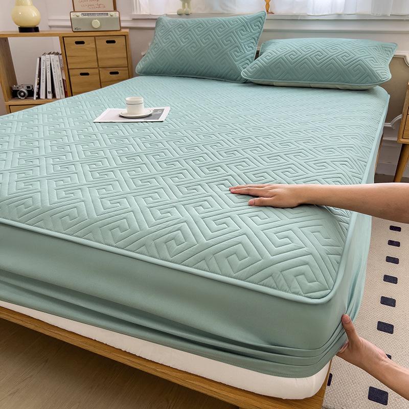 Waterproof Quilted Mattress Protector Cover, Fitted Sheet Waterproof Mattress Cover Cotton Quilted Mattress Pad Topper 90x200cm Only a sheet