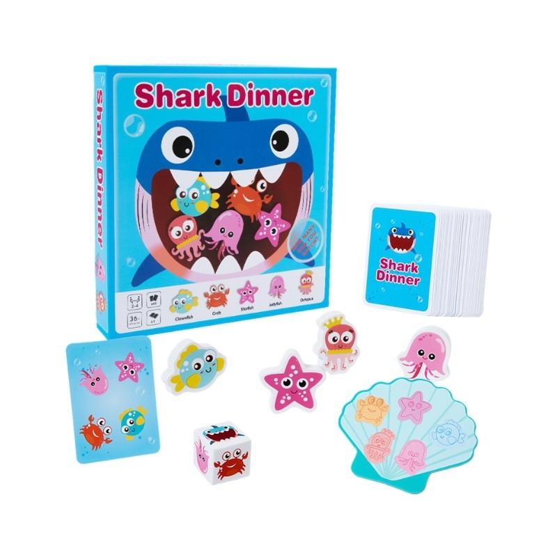Shark Feeding Wooden Toy For Childrens With Fine Motor Skills Development