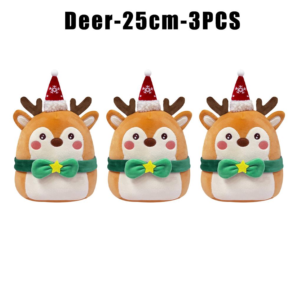 1/3/6PCS Santa Snowman Reindeer Plush Pillow Toys Capybara Stuffed Animal Christmas Home Decor Gifts