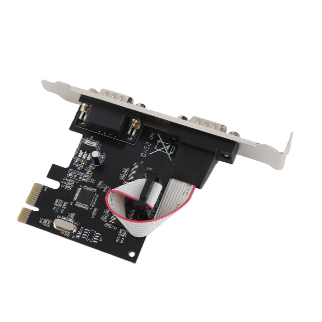 2 Port PCI Express RS232 DB9 Serial Port Card PCIe Serial Expansion Card PCIe Serial Host Controller Card for Windows