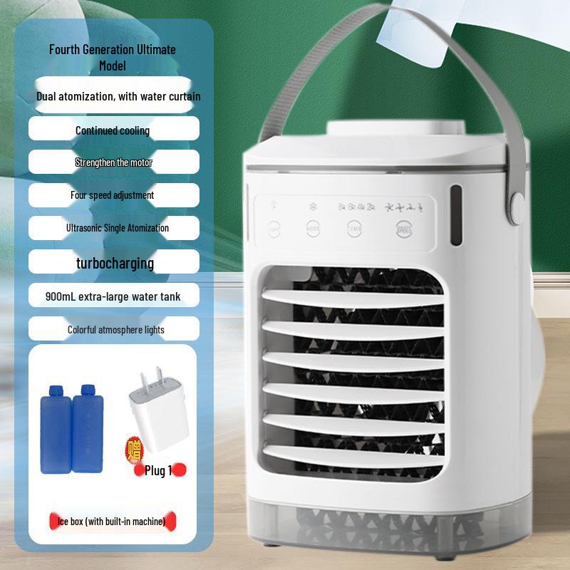 Portable USB Mini Air Conditioner Fan with Water Cooling and Spray