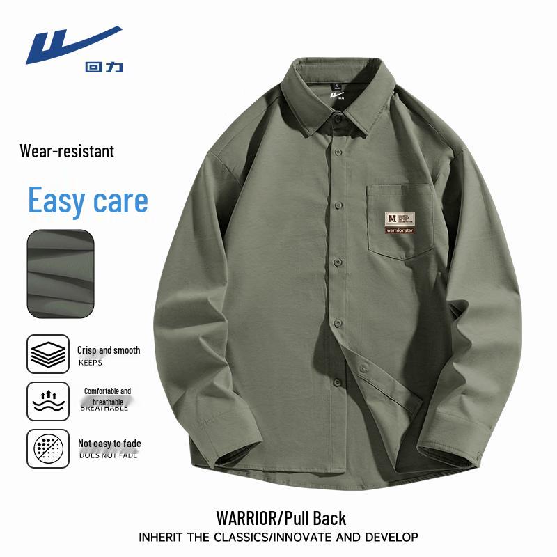 Warrior Men s Lapel Long Sleeve Casual Shirt 3XL