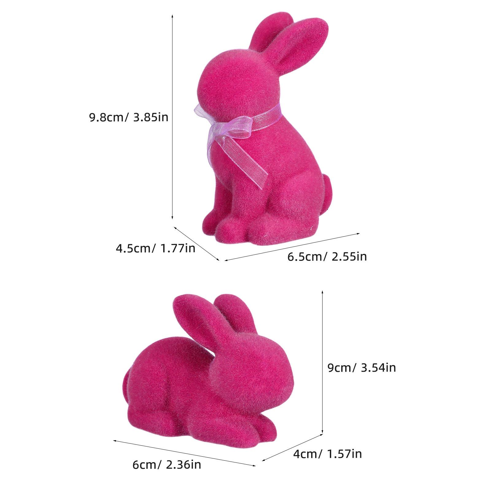 

2Pcs Easter Decorations Flocked Bunny Sculpture Resin Bunnies for Spring Tabletop Centerpiece Family Home Office Garden Decor
