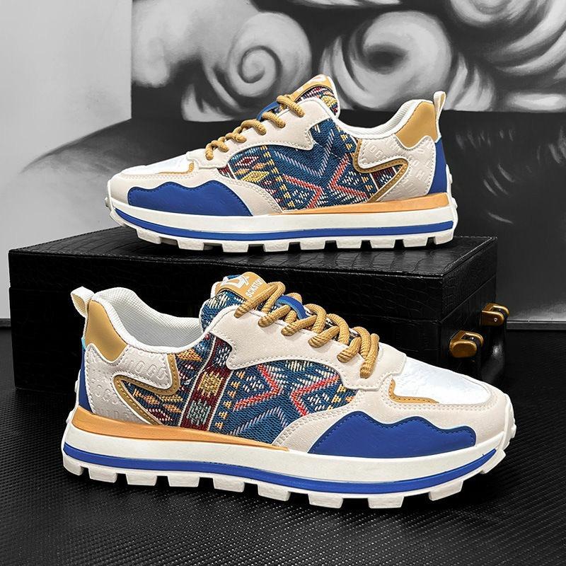 Fashion Versatile Printed Daddy Shoes Men's Shoes Spring Casual Shoes Embroidered Men's Sneakers Board Shoes