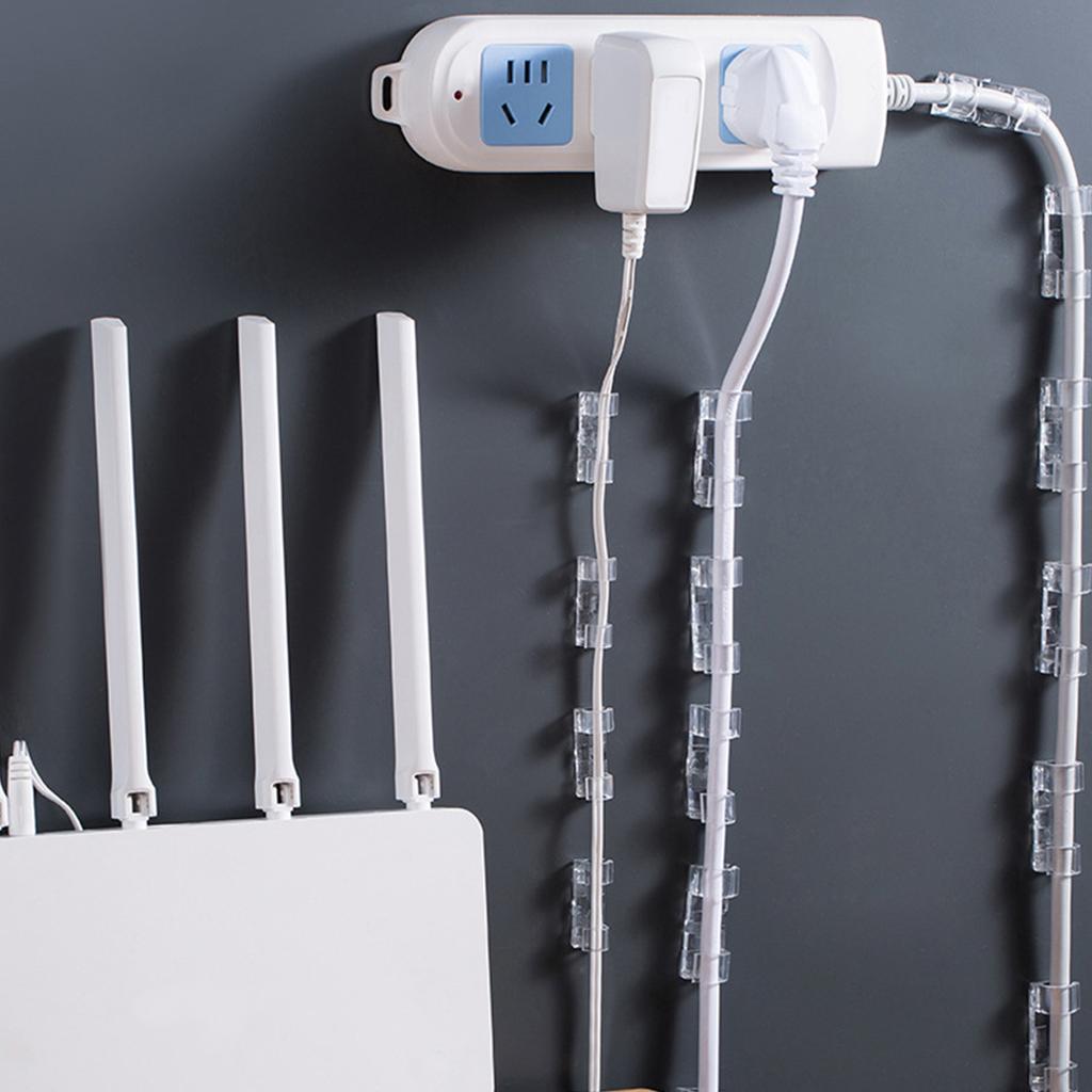 20Pcs Self Adhesive Cable Clips Organizer TV PC Wire Cord Holder for Network Cable HouseholdM