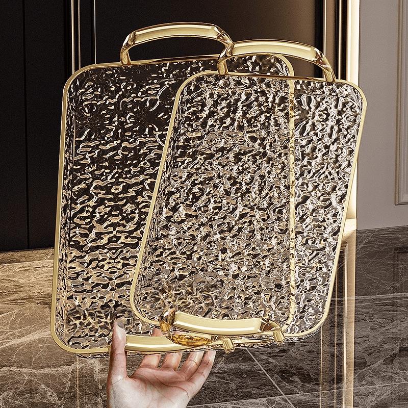 ZISIZ Rectangular Ripple Glass Serving Tray