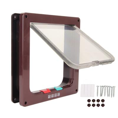 Chatière 4 positions verrouillable Installation facile Étanche Portes pour animaux de compagnie pour portes intérieures extérieures