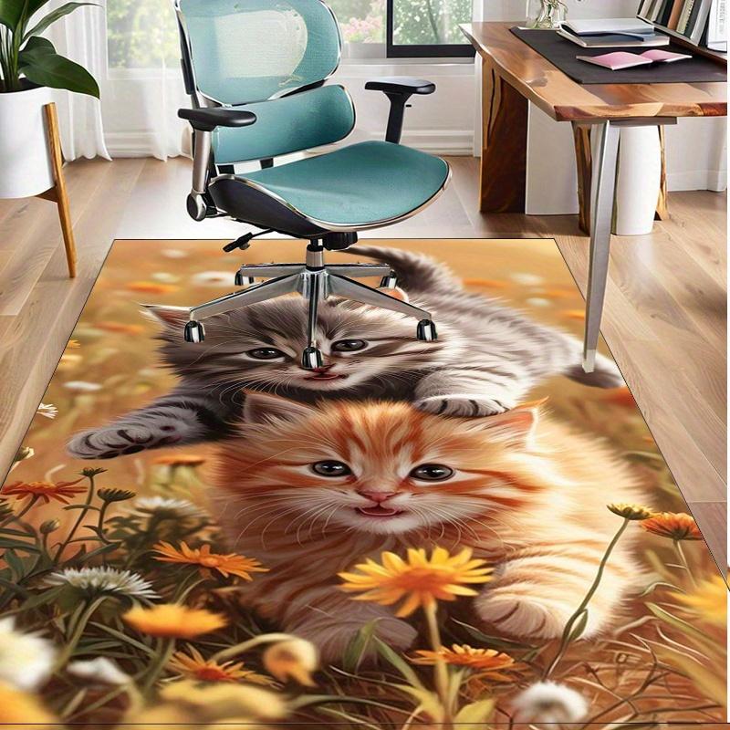 

Flower Garden Kittens Rug for Playful Home Decor - Adorable 3D Cat Design Floor Mat, Brighten Up Any Room with Charming Pets 60x90cm