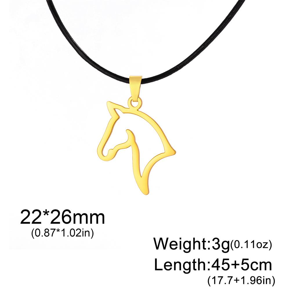 My Shape Horse Pendant Necklaces Stainless Steel Necklace Animal Horse Head Horserace Chain Horse Lover Lucky Amulet Jewelry