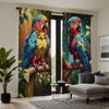 2 Pieces HD Digital Color Series Macaw Curtains Home Decorating Style Decorating Living Room Bedroom Rodding Curtains Effect Sty