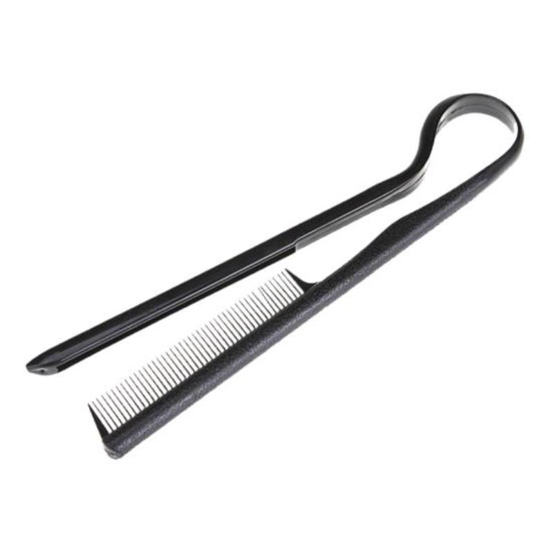 1Pc Hair Comb V Shape Clip-Type Multi-purpose Comfortable Grip Anti-slip Hair Straighten Reusable Salon Comb Hold Tongs Hair Styling Tools for
