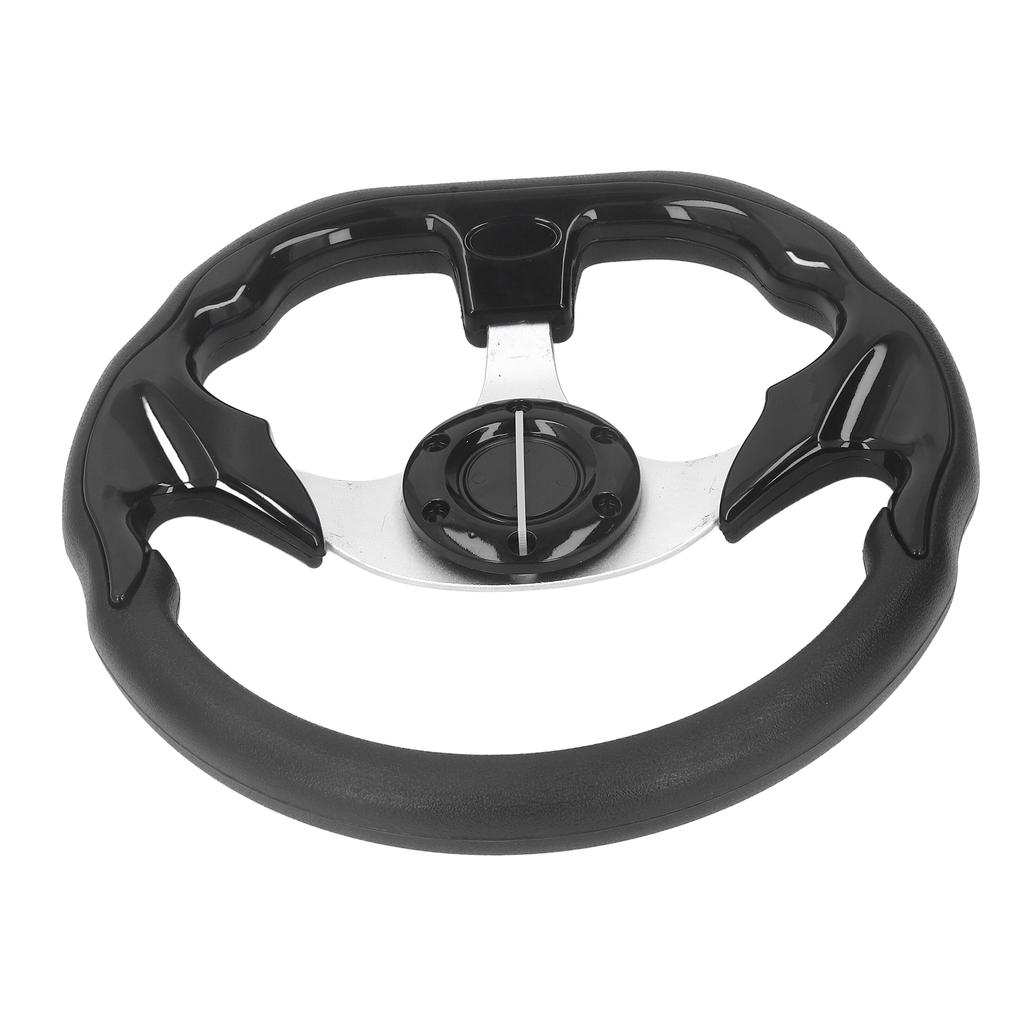 13in Steering Wheel Black PU Leather Racing Style Comfortable Grip Modification Steering Wheel Replacement for Car