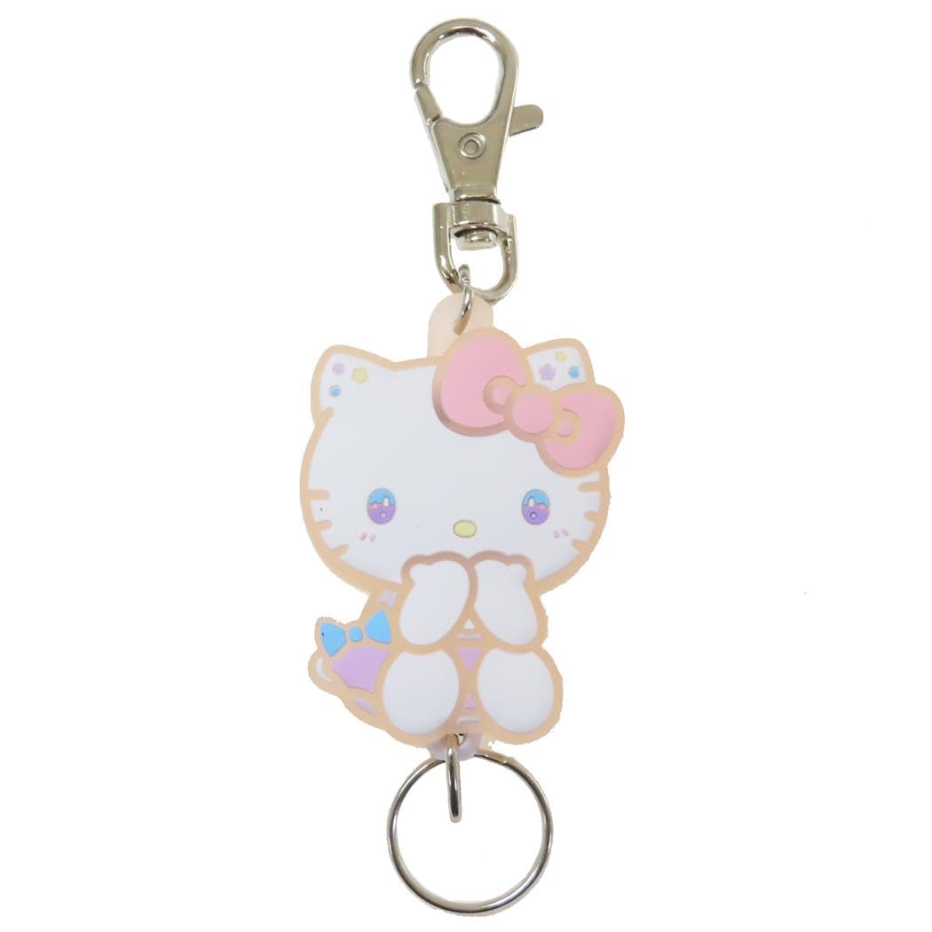 SK Japan Sanrio Yumefuwa Rubber Reel Keychain Hello Kitty 16695