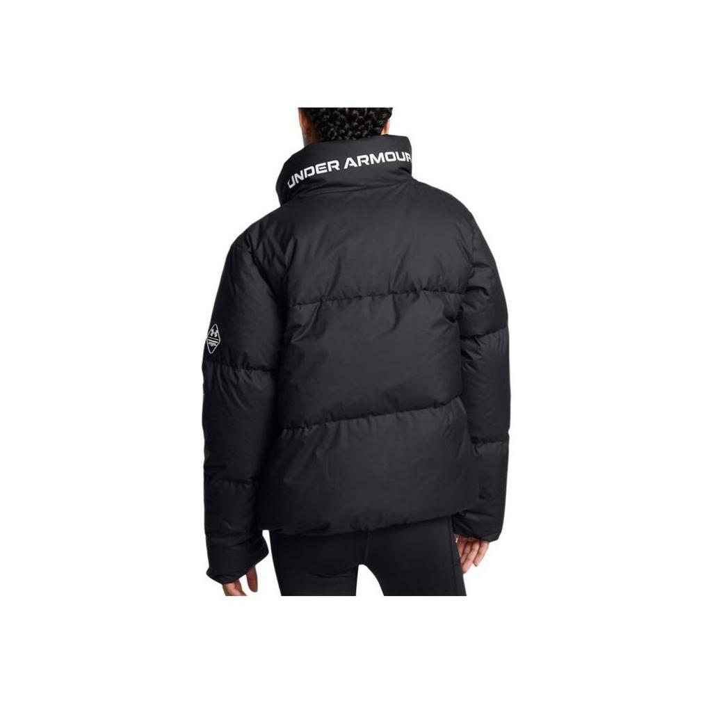 Under Armour ColdGear Limitless Solid Color Outdoor Casual Sports Zipper Stand Collar Warm Puffer Jacket Women Jackets Black 1384648-001