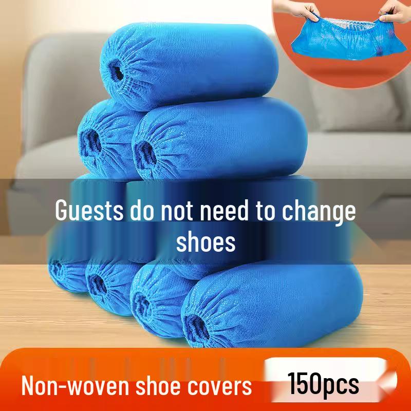 Disposable Non-Slip Indoor Overshoes for Adults and Children - Thickened, Anti-Static, Wear-Resistant, Non-Woven Foot Covers for Guests
