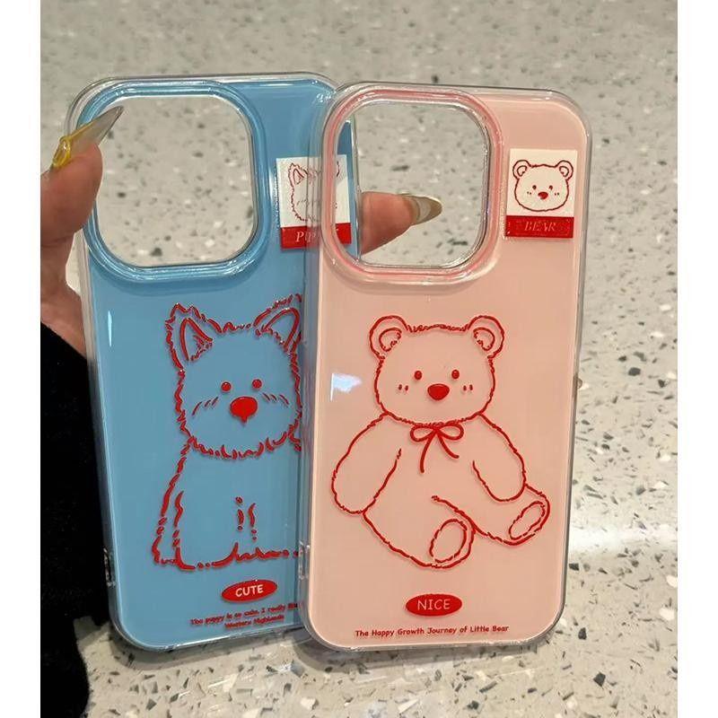Line bear West Highland iPhone17promax mobile phone case for Apple 16Pro white background imd hard case 15