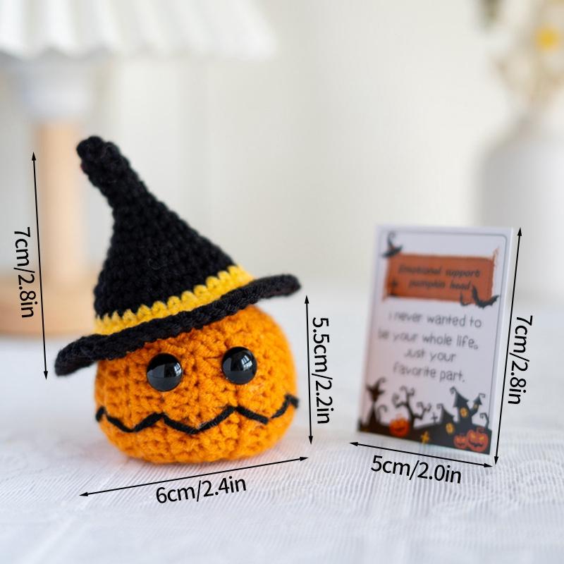 Crochet Pumpkin Ornament Halloween Decoration 2025 Office Desk Accessorie Room Desktop Decor Funny Crochet Crafts