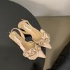 Fashion Pointed Toe French Flower Sandals for Women Spring and Summer Casual Sandals Women Ladies Shoes Low Heeled Women's Shoes