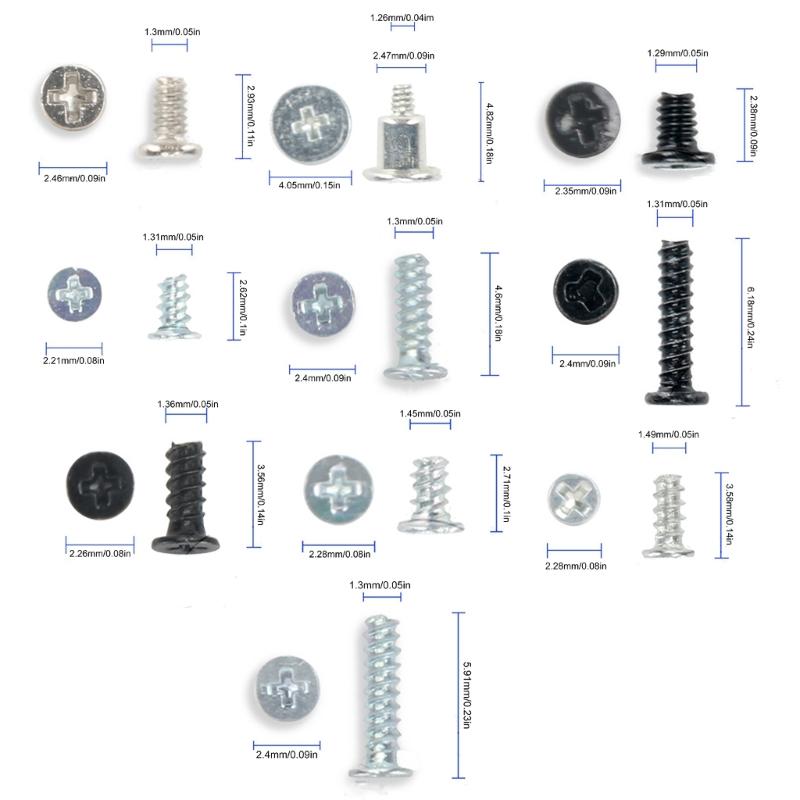 58Pcs Full Screws Set for NS Lite Game Console Repair Replacement Head Screw Kit