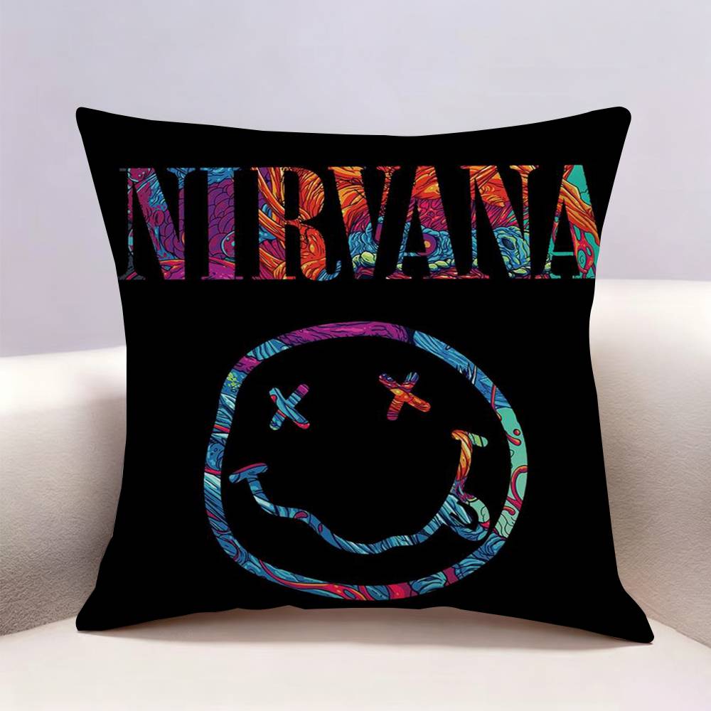 NNirvana Band Kurt Cobain Doublesided print Pillow Case for Sofa Living Room Home office Decor Protective Cover