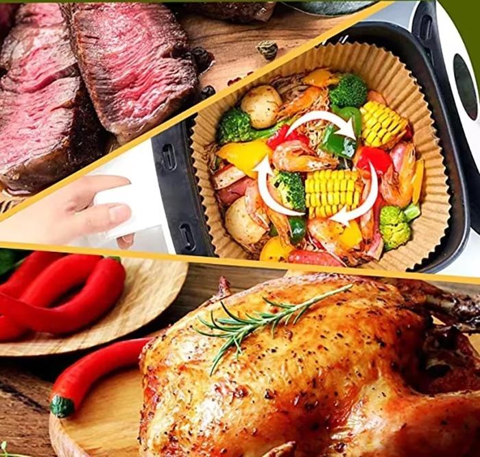 Wkład Do Frytkownicy Powietrznej Air Fryer 16Cm/100Szt Papier Do Pieczenia Kwadrat