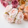12Pcs Artificial Flowers Silk Tea Rose Wedding Bouquet Wreath Scrapbooking for Home Valentine Decoration Diy Holiday Accessories