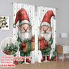 2pcs,2D Plane Printing Curtains Digital Printed Christmas Gnomes Gift Giving (2) Polyester (without Rod) Holiday Perfect for