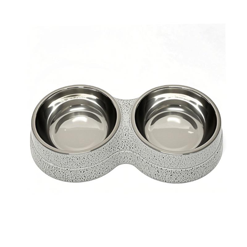 

Stainless Steel Pet Drinking Dish Feeders Cat Puppy Feeding Supplies Small Dog Accessories Double Pet Bowls Dog Food Water Basin Meal Utensils 1pcs 24x13x4.5cm 1pcs серый