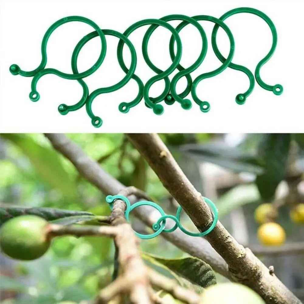 50Pcs Bundled Upright Plant Holder Green Tie Vine Strapping Clips New Garden Plant Clips