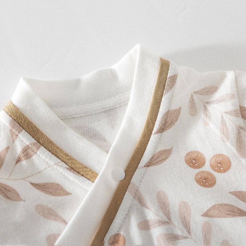 Newborn Baby Short Sleeve Romper Summer Ultra-thin V-Neck Cotton Toddler Jumpsuit Cartoon Print Infant Bodysuits For 0-12Months