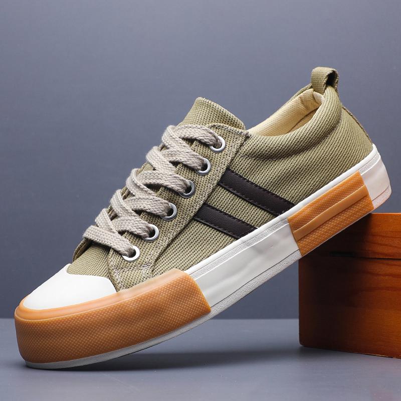 

Fashion 2025 New Men s Summer Breathable White Casual Canva Shoes With Thick Sole New Style Thin Style Trendy Shoes EVA Material SS25162 38 хаки