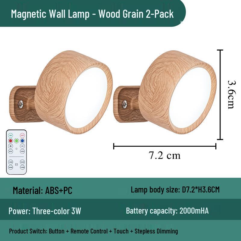 LED Magnetic Wall Lamp for Bedroom or Stairwell - Simple Cylinder Spotlight Night Light