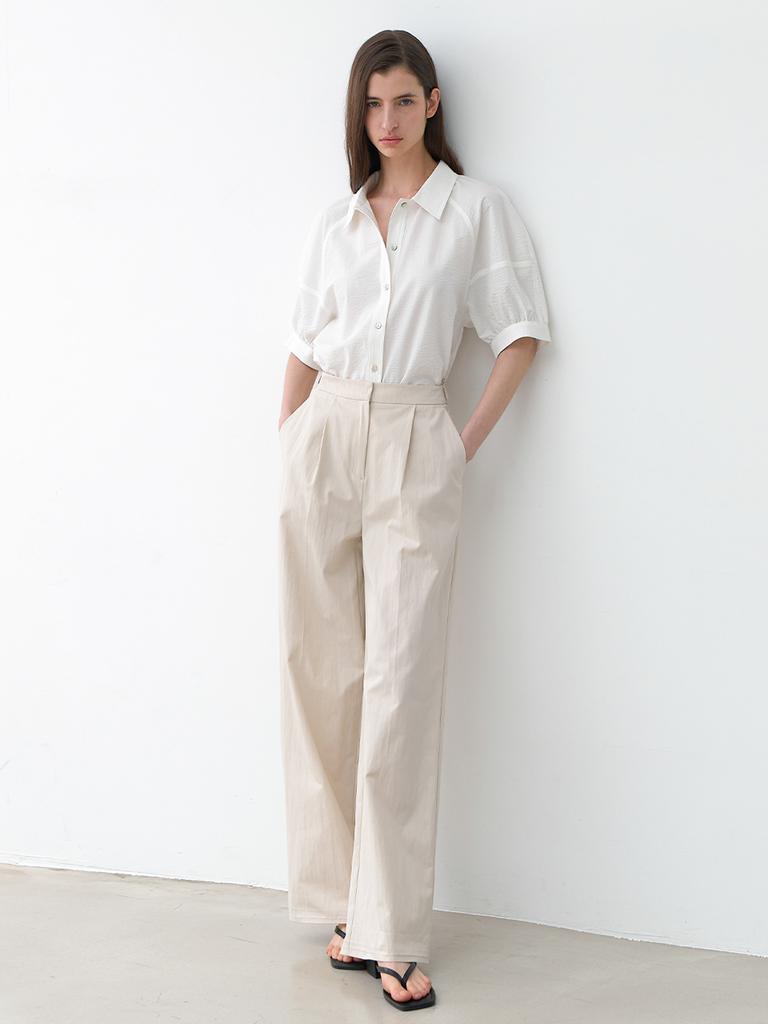 ATELIER NAIN Waist Double Strap Tuck Pants(Pt-5642)