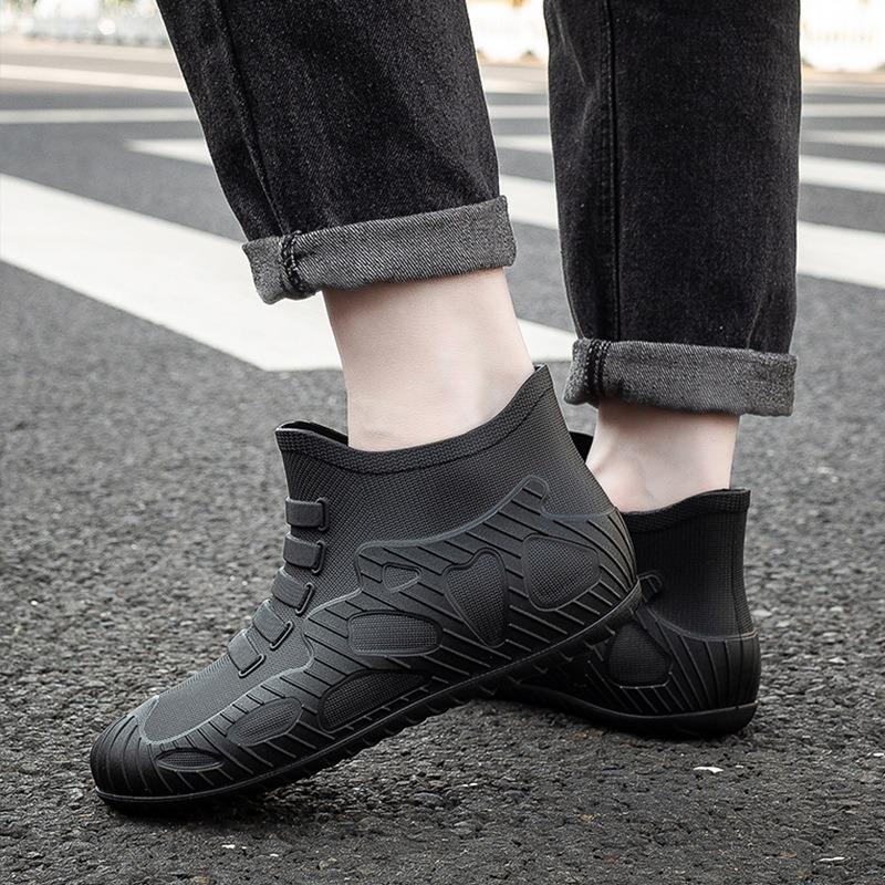 New Men's Rain Shoes Fashionable Outer Wear Waterproof Shoes Wear-resistant Non-slip Water Boots Men's Short Rubber Shoes Rain Boots
